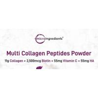 Polvo de proteínas múltiples, péptidos de colágeno hidrolizado de 2 libras |   Tipo I, II, III, V, X con Biotina 10000mcg, Ácido Hialurónico, Vitamina C - details 0