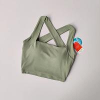Sujetador deportivo desnudo sin costuras con espalda cruzada para mujer con tirantes anchos, sujetador de Fitness para correr, chaleco de Yoga absorbente de golpes - details 10