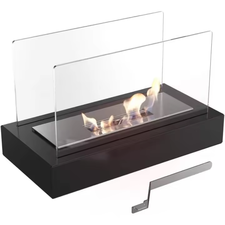 Utopia-cuenco de fuego portátil para interior y exterior, chimenea de bioetanol, color negro, Ventless - 1