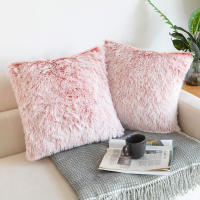 Funda de Cojín de Piel Suave 43x43cm Decorativa y Caliente para Sofá de Sala Decoración Moderna Resistente al Desvanecimiento con Cierre de Cremallera Gris Blanco - details 1