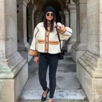 Abrigos acolchados de retazos para mujer, chaqueta con cuello redondo y bolsillo de una sola botonadura, ropa de calle informal - details 19