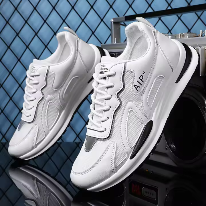 Zapatos de malla transpirables para correr, zapatillas blancas de ocio, Joker daddy, a la moda, novedad - 1