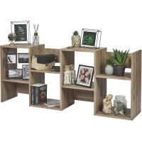 Estantería decorativa/estantes flotantes/Estantería de madera/Estantería con 4 estantes, oficina,modular, sala de estar, biblioteca - Display Shelf SRK-W3 - Marrón ceniza - details 45
