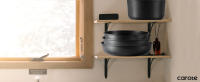 CAROTE 11 piezas Ollas y Sartenes No Stick, Juego de utensilios de cocina mango desmontable, antiadherente inducción utensilios de cocina Sets No Stick con mango desmontable, RV utensilios de cocina Set, Horno seguro utensilios de cocina Set, Negro - details 4