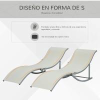 Plegables Tumbonas de Jardín con Marco de Aluminio en Forma de S Carga de 120 kg para Piscina Patio Terraza 165x61x63 cm Gris Oscuro - details 13