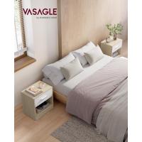 Juego de 2, Mesita de Noche, Mesa Auxiliar con Cajón, Asa, Compartimento Abierto, para Dormitorio, Salón, Beige Natural y Blanco Clásico LET819T67 - details 3
