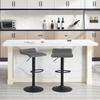 Taburetes de Cocina Giratorios 360° Altos con Asiento PVC Ajustables Diseño Elegante para Comedor, Sala de Estar, Cafetería Negro+Negro - details 78