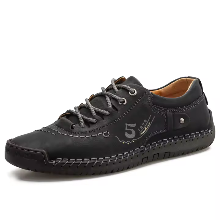 Zapatos casuales de cuero antideslizantes para hombres, zapatos para caminar de trekking al aire libre - 1