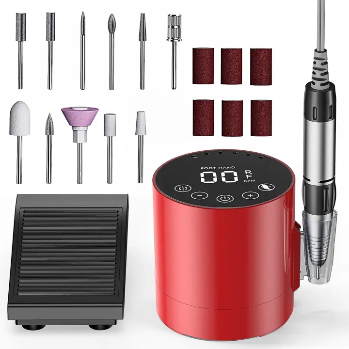 Máquina de Perforación de Uñas Eléctrica Profesional Kit de 11 Herramientas para Manicura, Pedicura, Pulido Ideal para Uñas de Gel Acrílico - 1