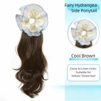Extensión de cabello rizado con cola de caballo de estilo coreano, peluca de cola de caballo de hortensia, postizo de cola de poni falso Natural para mujeres y niñas - details 4