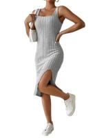Productos transfronterizos para primavera y verano, vestido de tela con rayas abiertas, falda cosida a la cadera con tirantes lisos de - details 8