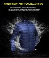 Chaqueta impermeable informal para hombre, chaqueta acolchada ligera portátil para exteriores, otoño e invierno, plumón de pato blanco ultraligero - details 2