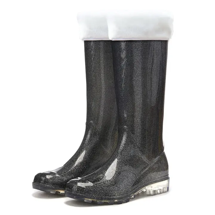 Botas de Lluvia de Moda para Mujeres Altas, Acolchadas, Cálidas, Impermeables, Ideales para Invierno, Compra Camping, Atrapa el Mar - 1