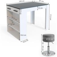Mesa de Bar Reposo, Antracita/Blanco, 67 x 100 cm - details 9