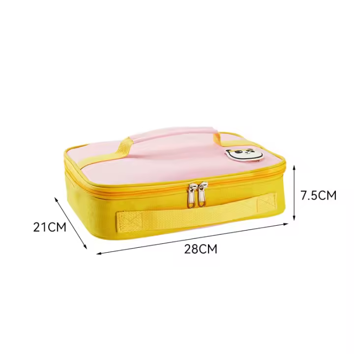 Bolsa de Almuerzo de Doble Asa Bolsa Térmica Gruesa de Tela Oxford Bolsa Cuadrada Bento para Picnic - 1