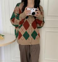 Cardigan de Punto Retro para Mujer 2024 Ajuste Suelto, Manga Larga, Gancho, Elegante - details 4