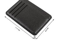 Tarjetero de cuero PU para hombre, billetera ultrafina con patrón de lichi, 6 ranuras para tarjetas - details 0