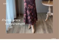 Vestido floral francés para mujer, nuevo diseño de verano, temperamento sin mangas, cintura alta adelgazante, falda larga de cola de pez - details 5