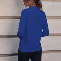 Blusa de Verano Elegante Cuello en V Blusa de Manga Larga de Color Sólido - details 2