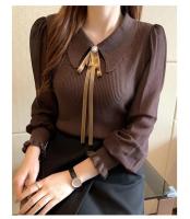 2025 otoño mujer gasa Patchwork suéter manga linterna cuello vuelto jersey con botones mujer Oficina señora suéter invierno - details 14