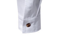 Camisa de manga larga con botones para hombre, camisa informal de negocios, Color sólido, cómoda, Social, Oficina, blusa blanca y negra, moda de otoño - details 8