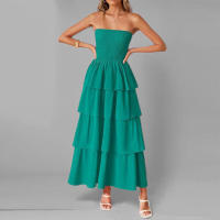 Vestido Largo de Moda Elegante sin Tirantes de Color Sólido para Mujer Primavera 2025 - details 8