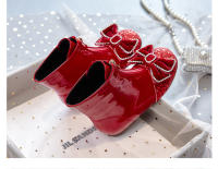 Nuevas botas de cuero de terciopelo para bebé, botas cortas de cristal de princesa - details 10