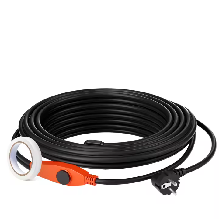 Cable Calefactor para Tuberías, 9m 23W/m Cinta Térmica con Termostato Integrado, Diseñado para Prevenir Congelación en Tuberías de PVC, Metal y Plástico - 1