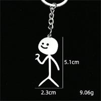 1 par de llaveros divertidos de Stickman con forma de corazón y dedo, llavero de acero inoxidable con garabatos para mujer y hombre, bolso, colgante para llaves de coche, regalo para pareja - details 0