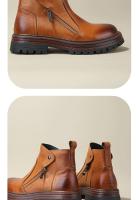 Botas de cuero de gama alta para hombre, botas Chelsea, suela suave transpirable de piel de vaca de primera capa - details 4