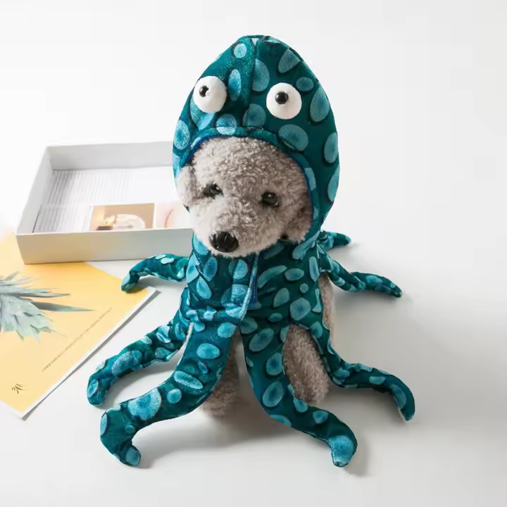 Disfraces de pulpo para perro y gato, vestido de Cosplay de Halloween para mascotas, divertido disfraz de pulpo - 1