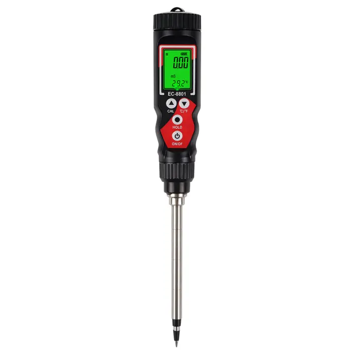 Medidor de suelo portátil EC-8801, probador Digital EC/TEMP 2 en 1, Detector de suelo ATC, analizador EC de suelo para jardín, granja e invernadero - 1