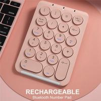 Teclado numérico inalámbrico Bluetooth redondo recargable de 22 teclas, rosa - details 5
