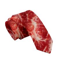 Corbata con diseño de estilo de carne de 8cm, corbata ajustable estrecha con estampado de comida caliente, corbata interesante atada a mano con estampado de comida de carne, camisa para hombre - details 10