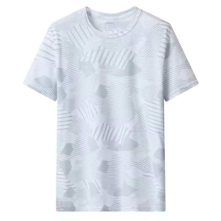 Top de hielo de manga corta para hombre, ropa de verano, transpirable, con protección solar UPF50 + - 1