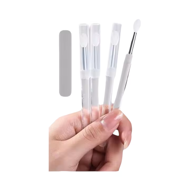Aplicador de bálsamo labial de cristal con cepillo de silicona portátil - 1
