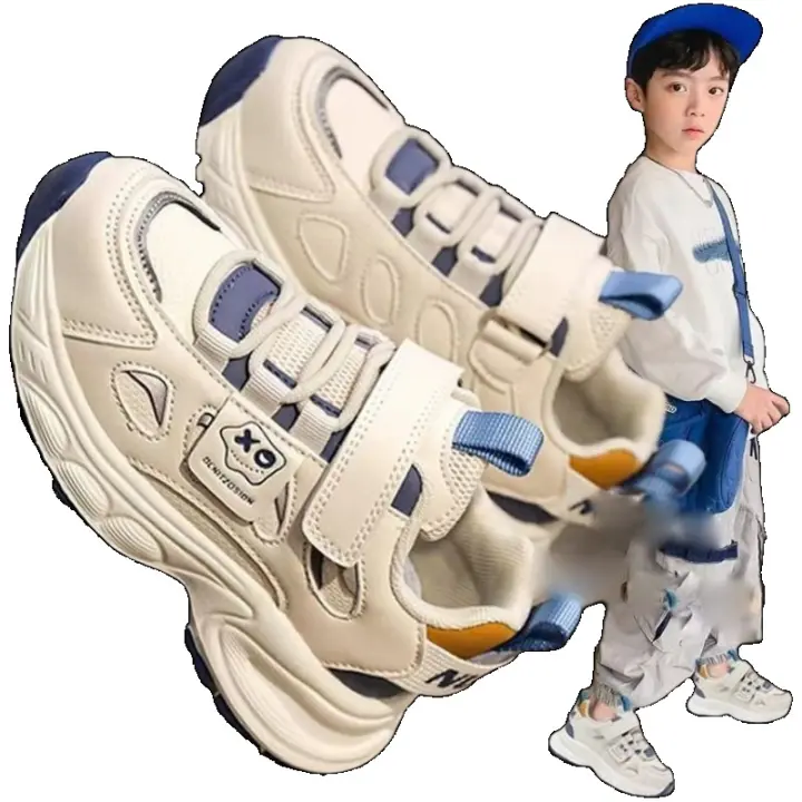 Zapatos de niños 2025 verano nuevos niños de malla transpirable zapatos deportivos medianos y grandes niños niñas moda casual papá zapatos. - 1