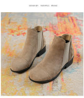 Chelsea botas cortas de cuero suave redondo Martin botas coreanas pequeñas botas de tobillo - details 8
