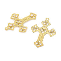 Colgantes de Cruza de Latón Dorado de 18K Joyería DIY Hallazgos de Collares y Pendientes - details 37