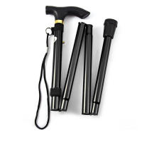 Bastón Telescópico De Aleación De Aluminio Para Senderismo Y Trekking Plegable Con Punta De Goma Para Ancianos Color Negro/Cobre - details 33