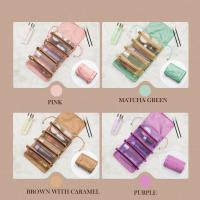 Bolsa de cosméticos 4 Uds en 1 para mujer, bolsa de cosméticos separable de malla con cremallera, bolsa de nailon plegable para mujer, bolsa de almacenamiento de brochas de maquillaje de cuerda - details 5