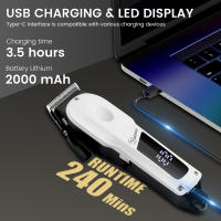 Hatteker-maquinilla eléctrica para cortar el pelo, salón profesional, cortapelos de alta potencia, uso doméstico, afeitadora de barba, empujador, carga USB - details 14