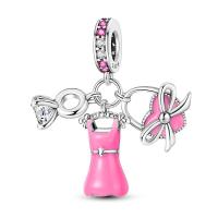 Pulsera de plata de dos tonos con colgante triple celestial de cuentas en forma de corazón para la fabricación de joyas - details 37