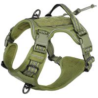 Arnés táctico sin tirones para perro, chaleco MOLLE ajustable y transpirable, reflectante militar para perros medianos y grandes - details 2