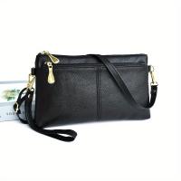 Bolso Bandolera de Lujo para Mujer con Bloqueo RFID - Correa de Hombro Ajustable, Cierre de Doble Cremallera, Bolso de Mano Azul Marino y Negro con Herrajes Dorados para Uso Diario y Formal, Bolso Bandolera - details 1