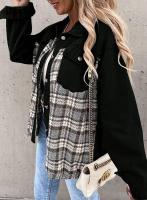 Chaqueta vaquera de manga larga para mujer, camisa a cuadros con botones, Tops de otoño e invierno - details 18