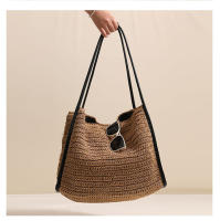 Bolso de paja de gran capacidad estilo francés, bolso de playa para vacaciones, bolso de hombro de moda - details 1