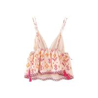 OUWU- Camisetas sin mangas con tirantes estampados de otoño para mujer, blusa recortada informal sin mangas con cuello en V, ropa de calle elegante para vacaciones para mujer - details 2