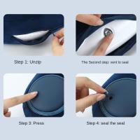 Almohada de viaje inflable en forma de U creativa, cojín de soporte para el cuello suave con presión manual, con bolsa de almacenamiento, almohadilla portátil para reposacabezas de coche - details 1