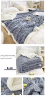 Manta cálida a cuadros para cama, edredón grueso y suave, funda de lana doble, colcha para invierno - details 4
